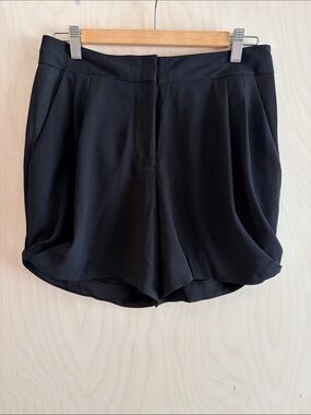 Wilfred Black Crepe Dress Shorts with Draped Detail